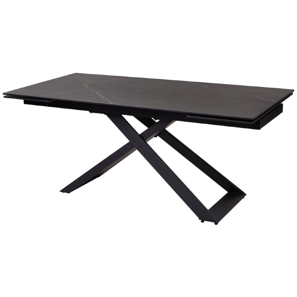 Стол LIVORNO 180 MATT BLACK MARBLE SOLID CERAMIC / BLACK М-City 