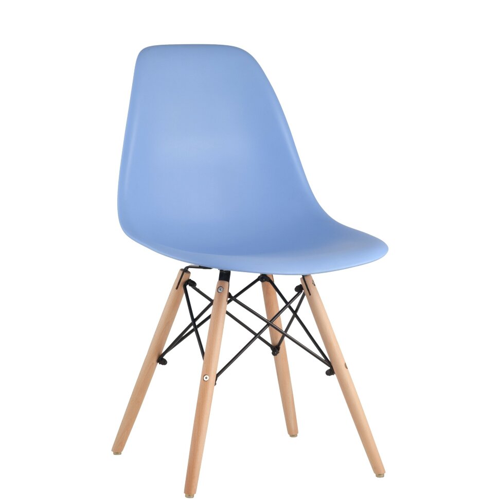 Стул Eames Eames SIMPLE DSW голубой, литой полипропилен, стальной каркас, натуральный массив бука Стул Eames Eames SIMPLE DSW голубой, литой полипропилен, стальной каркас, натуральный массив бука