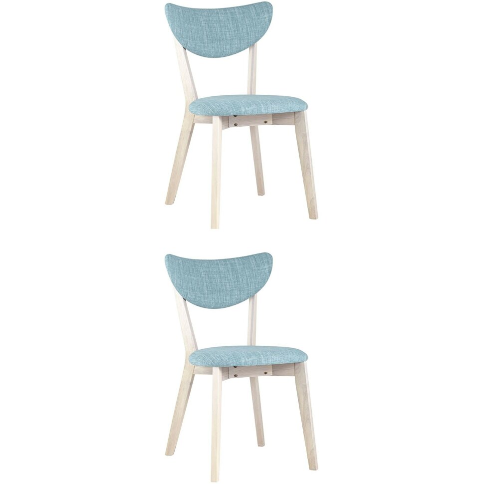 Комплект из двух стульев Stool Group SVEN голубой обеденный деревянный массив гевеи цвет беленый дуб Комплект из двух стульев Stool Group SVEN голубой обеденный деревянный массив гевеи цвет беленый дуб